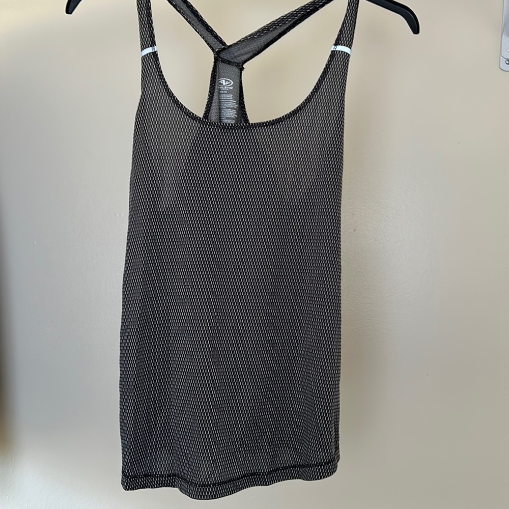 Athletic works black and silver racer back tank top size 8-10
